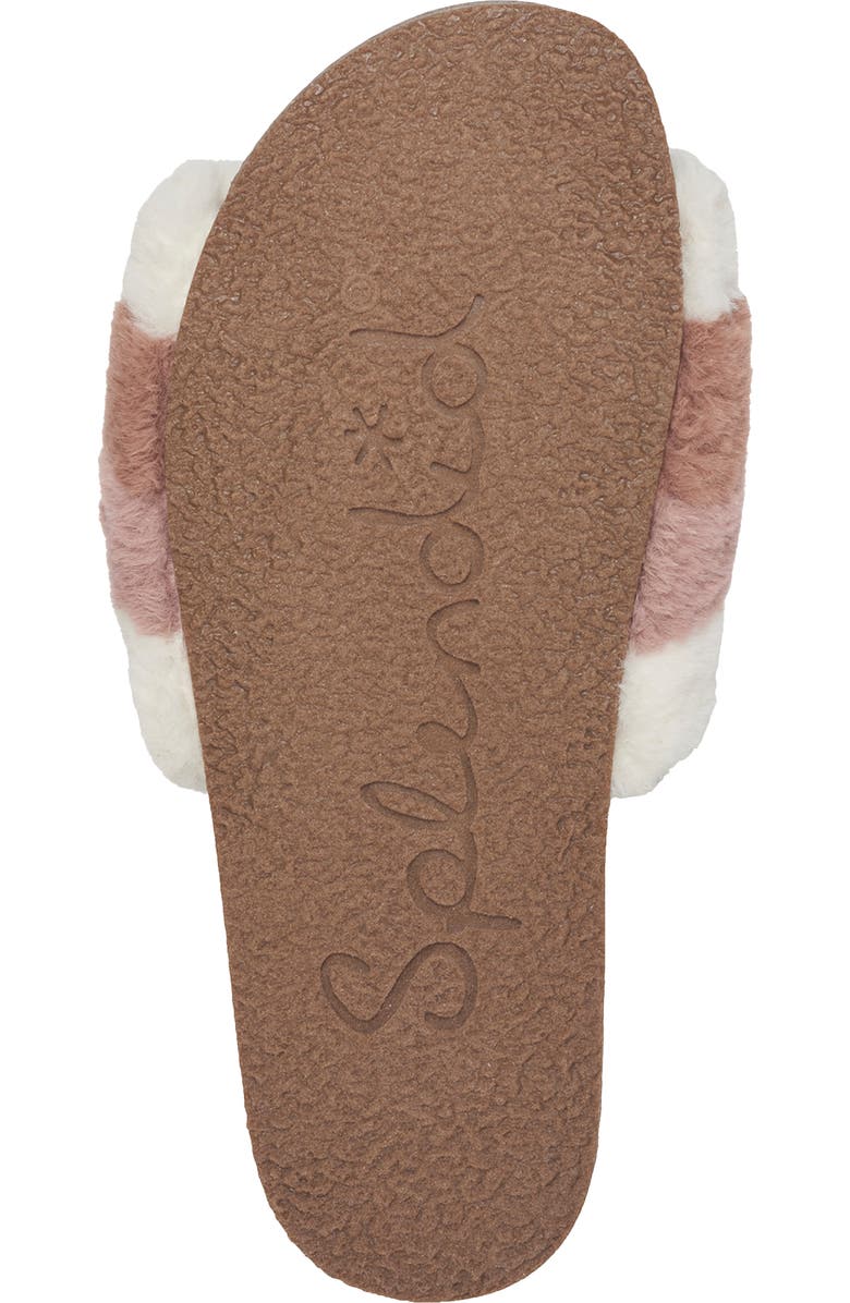 Splendid Robin Stripe Faux Fur Slide Sandal, Alternate, color,