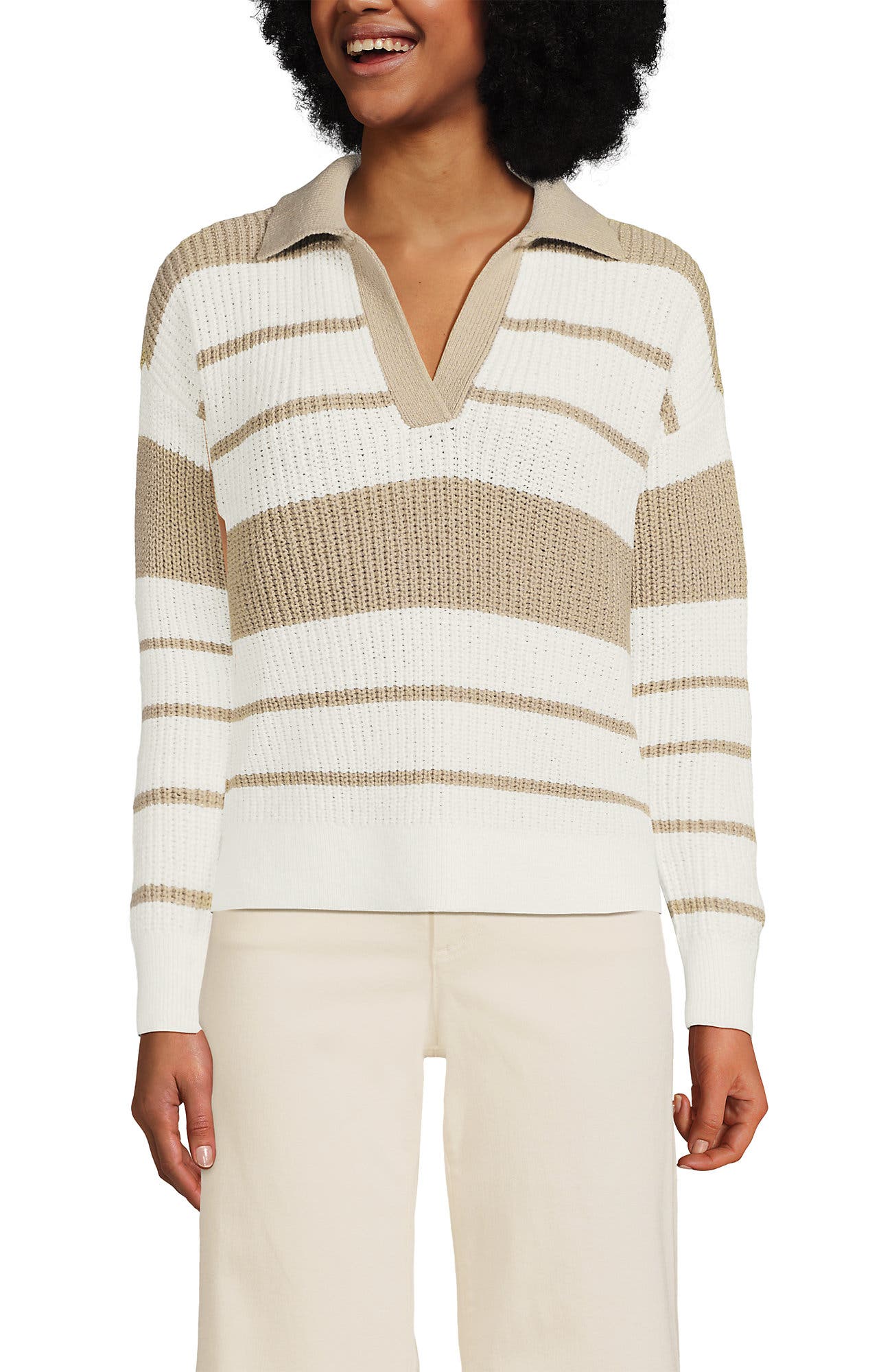 selected Ivory/Champagne Stripe