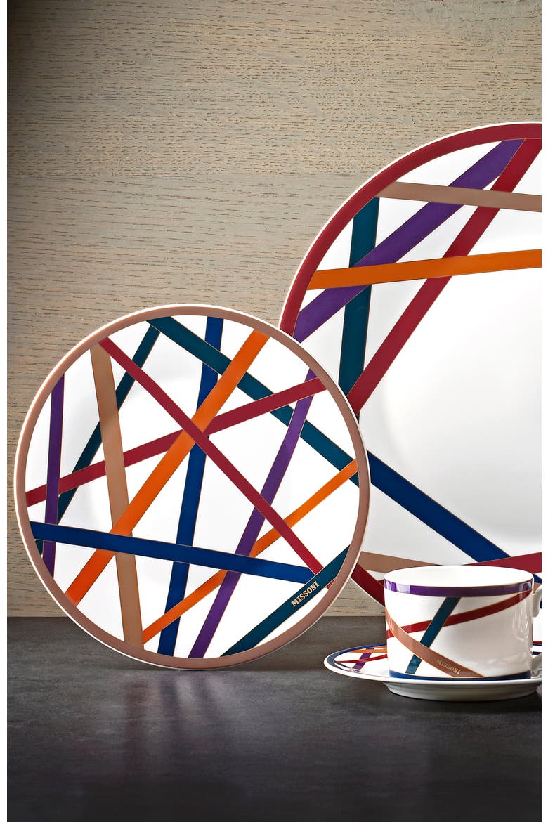Dessert Plates NASTRI Set of 2  Multicolor diam. 8.5", Alternate, color, Multicolor