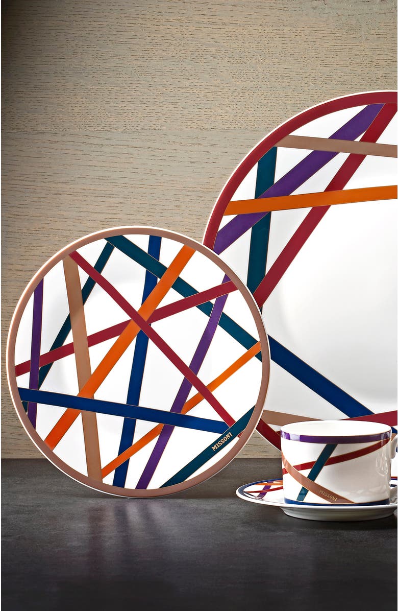 Missoni Home Tableware Dessert Plates NASTRI Set of 2 Multicolor diam. 8.5", Alternate, color, Multicolor
