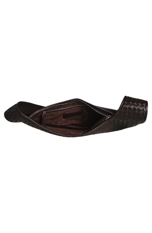 Bottega Veneta Veneto Intrecciato Leather Sling Bag In Silver