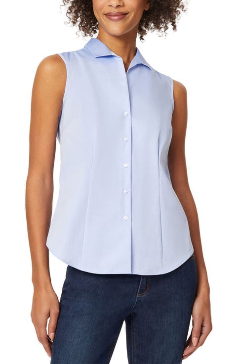 売れ筋商品|||ジョーンズニューヨーク カットソー トップス レディース Petite Button Down Blouse Blue Jones New York Petite Shirts & Tops - Macy's