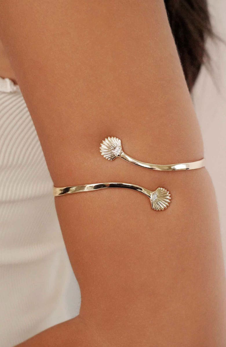 Ettika Santorini Shell Arm Cuff, Alternate, color, Gold