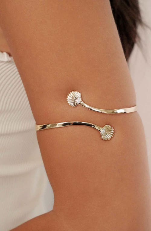 Ettika Santorini Cubic Zirconia Shell Arm Cuff In Gold