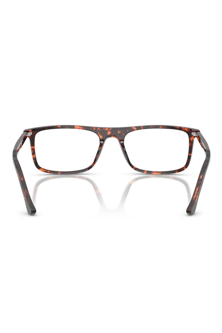 53mm Rectangular Optical Glasses, Alternate, color, RED HAVANA
