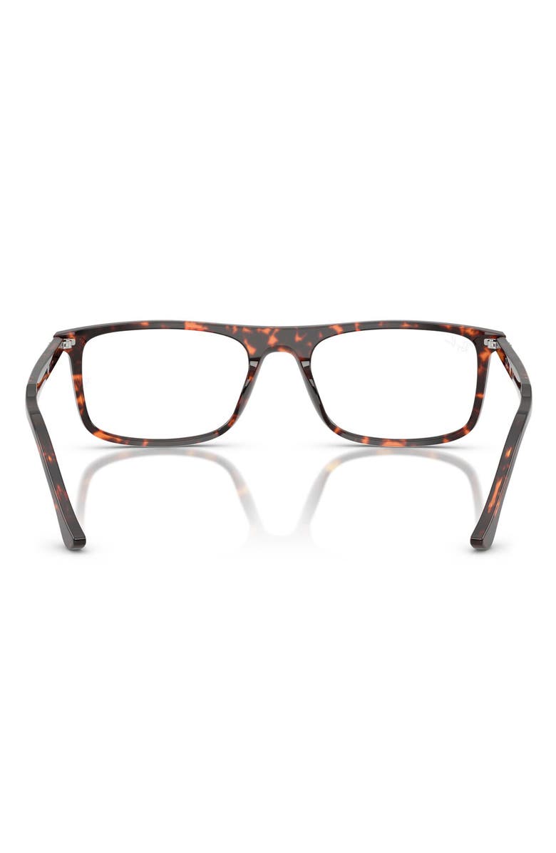 Ray-Ban 53mm Rectangular Optical Glasses, Alternate, color, Red Havana