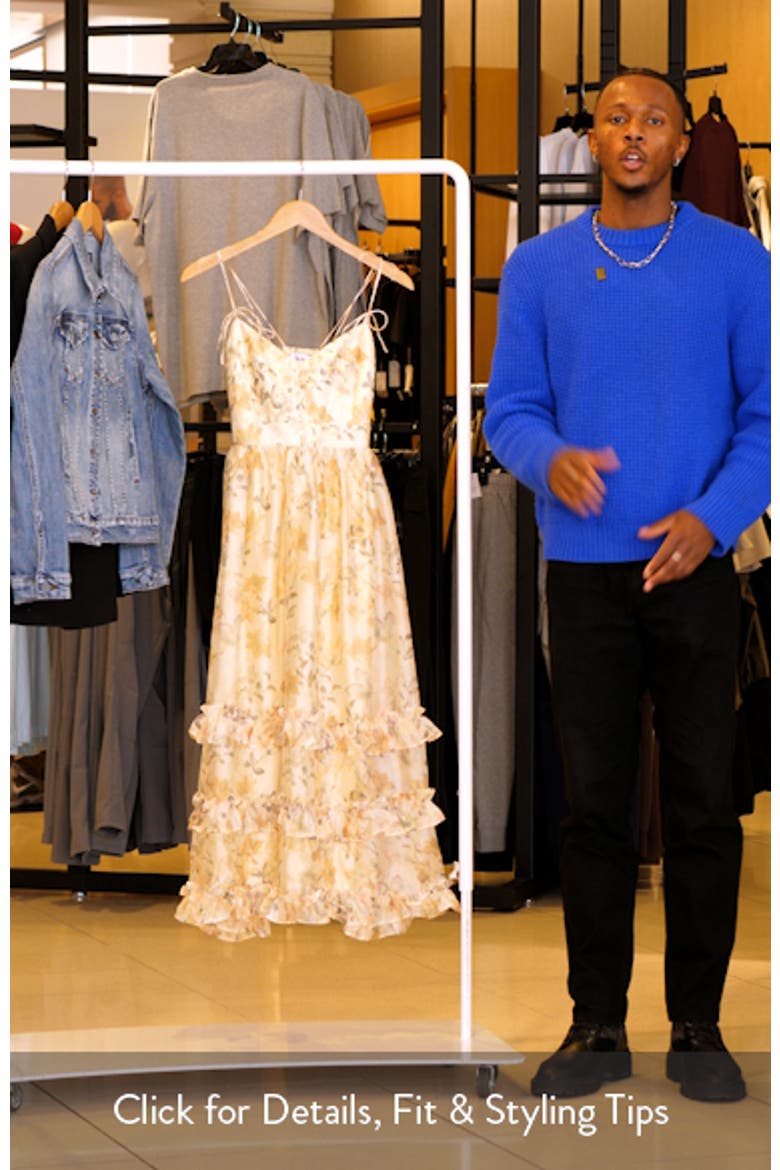 Elliott Floral Tiered Organza Midi Dress video