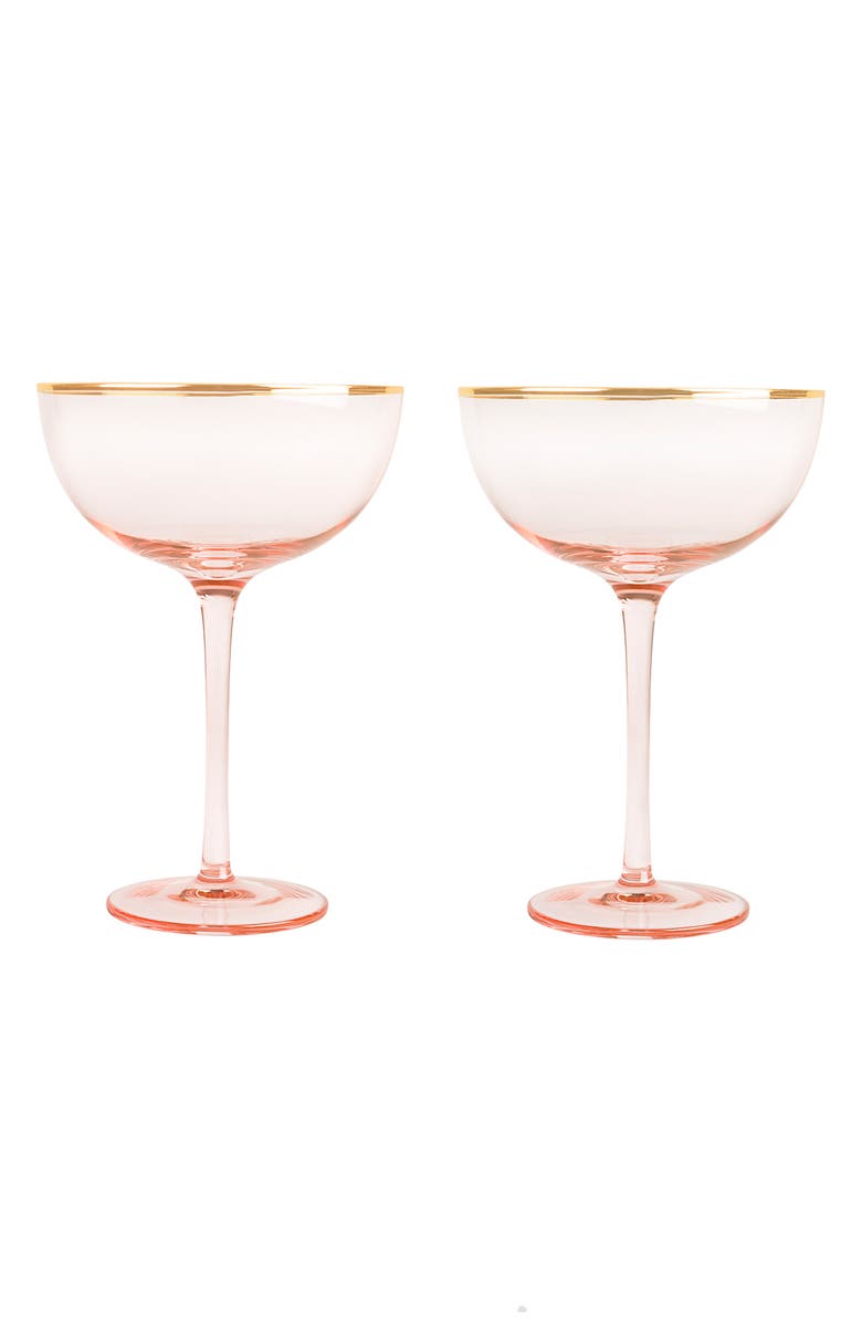 Cathy's Concepts Monogram Set of 2 Champagne Coupes, Main, color,
