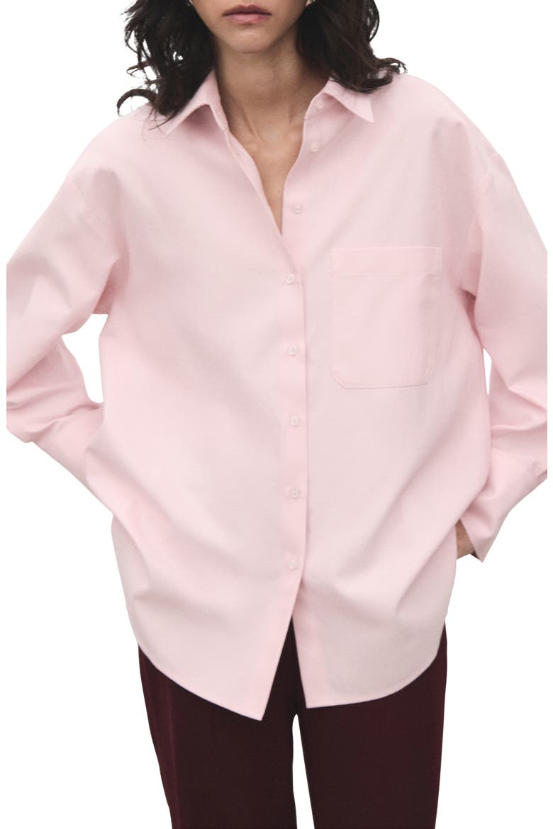 Oversize Button-Up Shirt, Main, color, PASTEL PINK