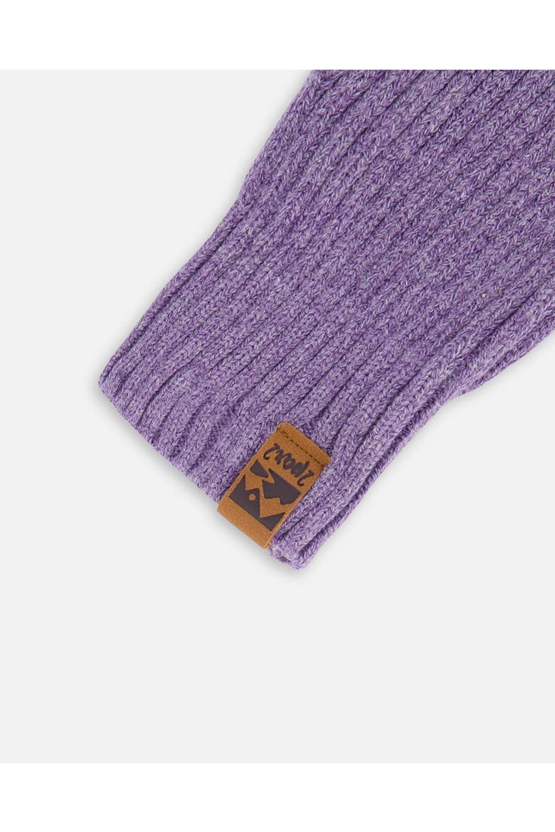 Girl Soft Ribbed Knit Mittens, Alternate, color, Lavender