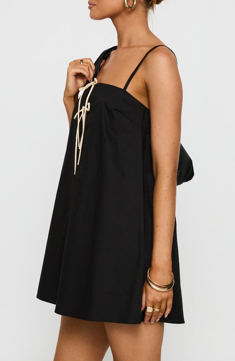 Princess Polly Belong Together Tie Front Organic Cotton Mini Shift Dress, Alternate, color,