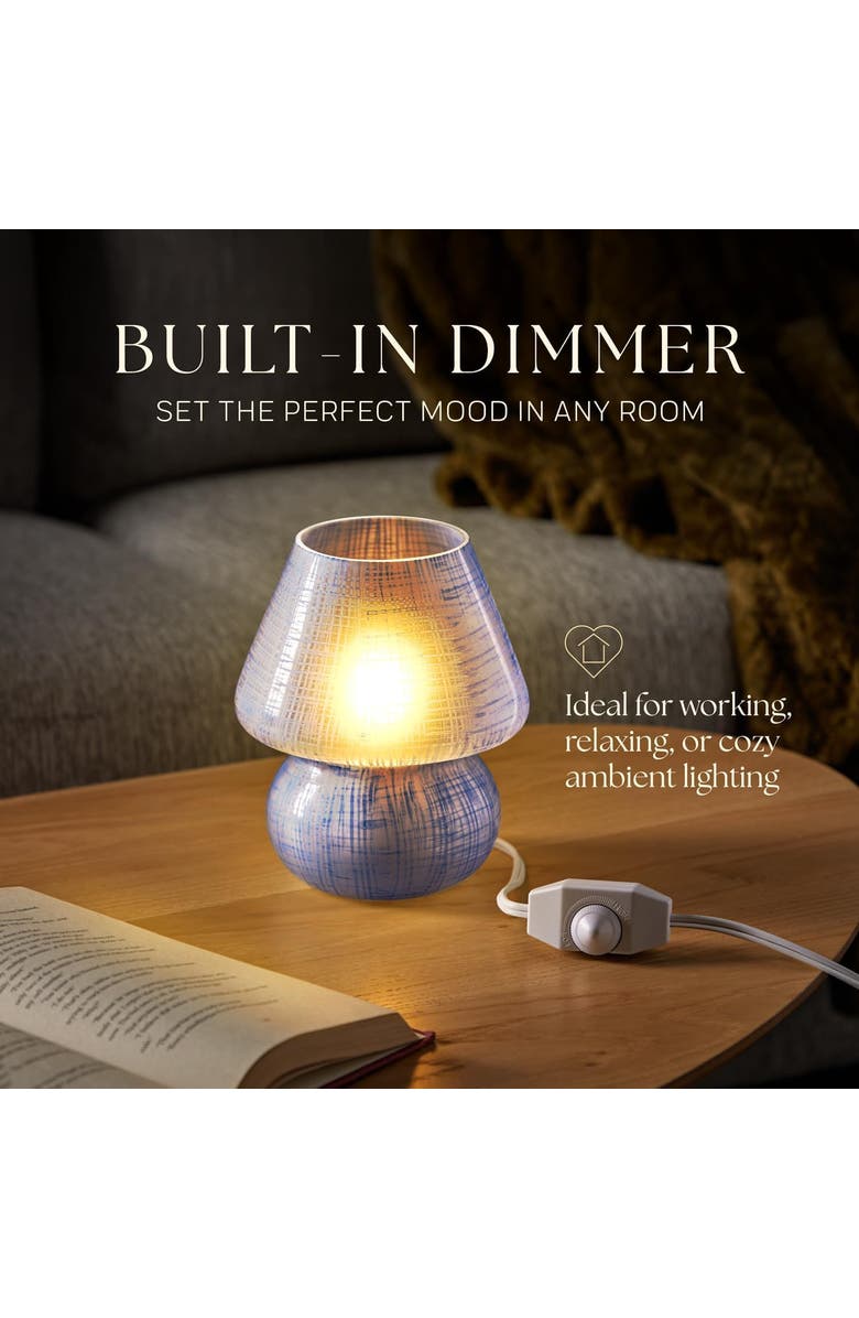 Next Glow Retro Mushroom LED Table Lamp, Modern Dimmable E26 Socket, Alternate, color, Blue