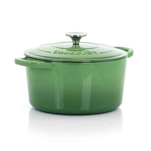 Crock-pot 7 Quarts Enameled Cast Iron Dutch Oven In Green