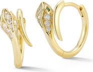 GLAZE JEWELRY 14K Gold Plated Silver SNake Huggie Hoop Earrings