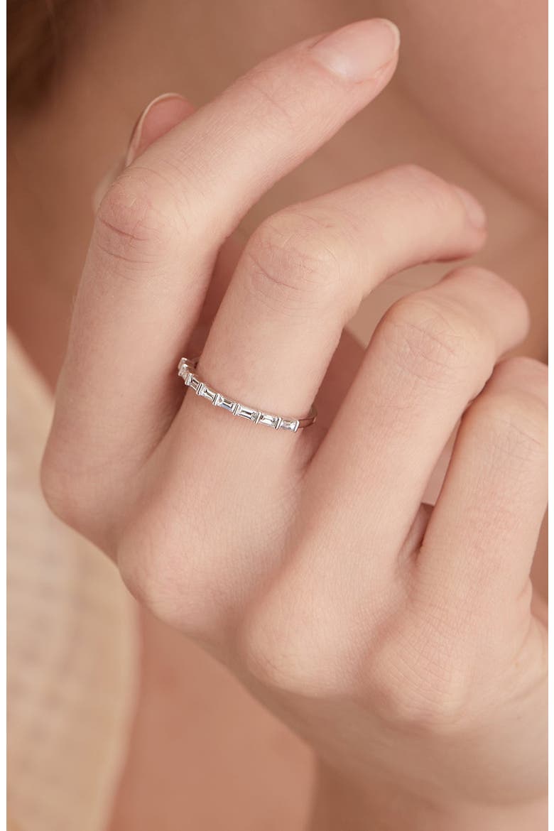 Baguette Diamond Half Eternity Band, Alternate, color, White Gold