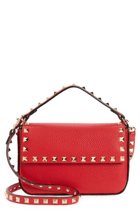 Mini Rockstud Leather Top Handle Bag