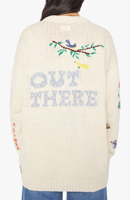 Mother The Long Drop Embroidered Cotton And Alpaca-blend Cardigan In Neutral