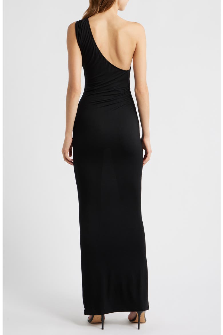 Elva One-Shoulder Mermaid Gown, Alternate, color, BLACK