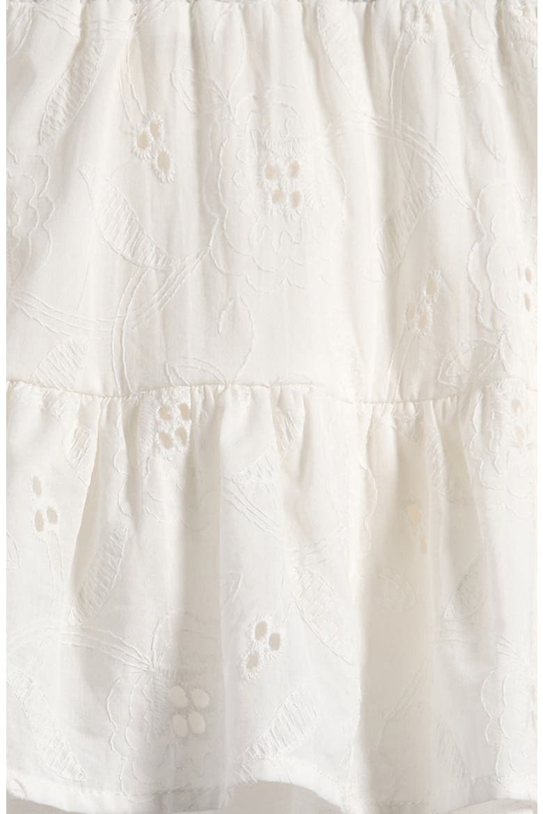 Kids' Eyelet Tiered Skirt, Alternate, color, WHITE