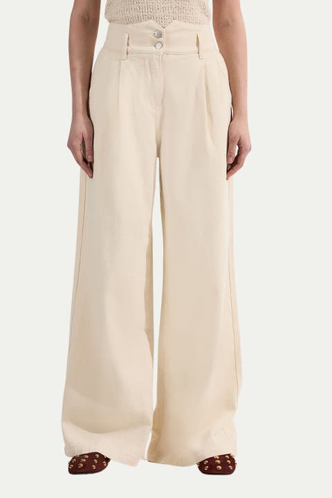 High Waisted Denim Wide Leg Jeans