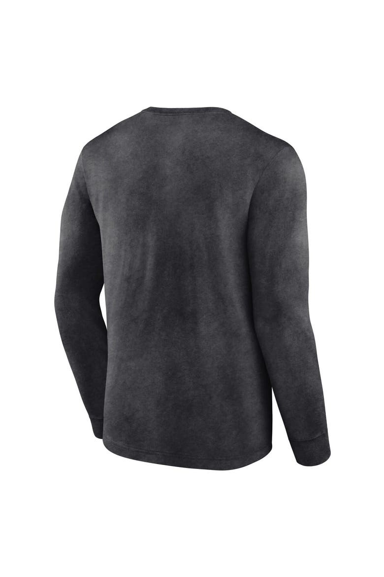 Men's Fanatics Branded Heather Charcoal Miami Heat Front Court Press Snow Wash Long Sleeve T-Shirt, Alternate, color, Heather Charcoal
