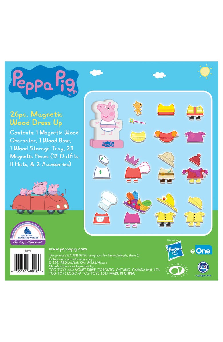 Peppa Pig Magnetic Dress Up 26Pc Wooden Playset, 23 Magnets,3+, Alternate, color,