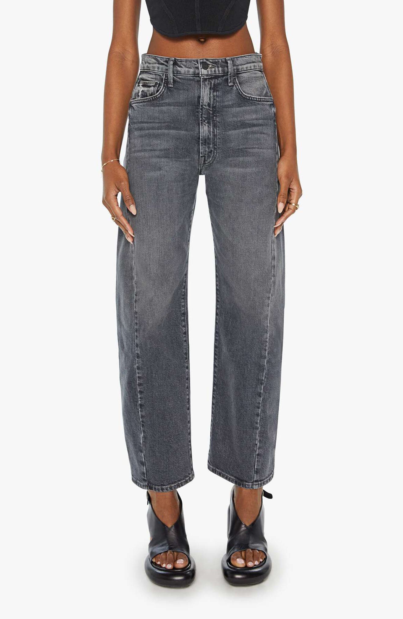 MOTHER The Half Pipe Flood High Waist Ankle Wide Leg Jeans