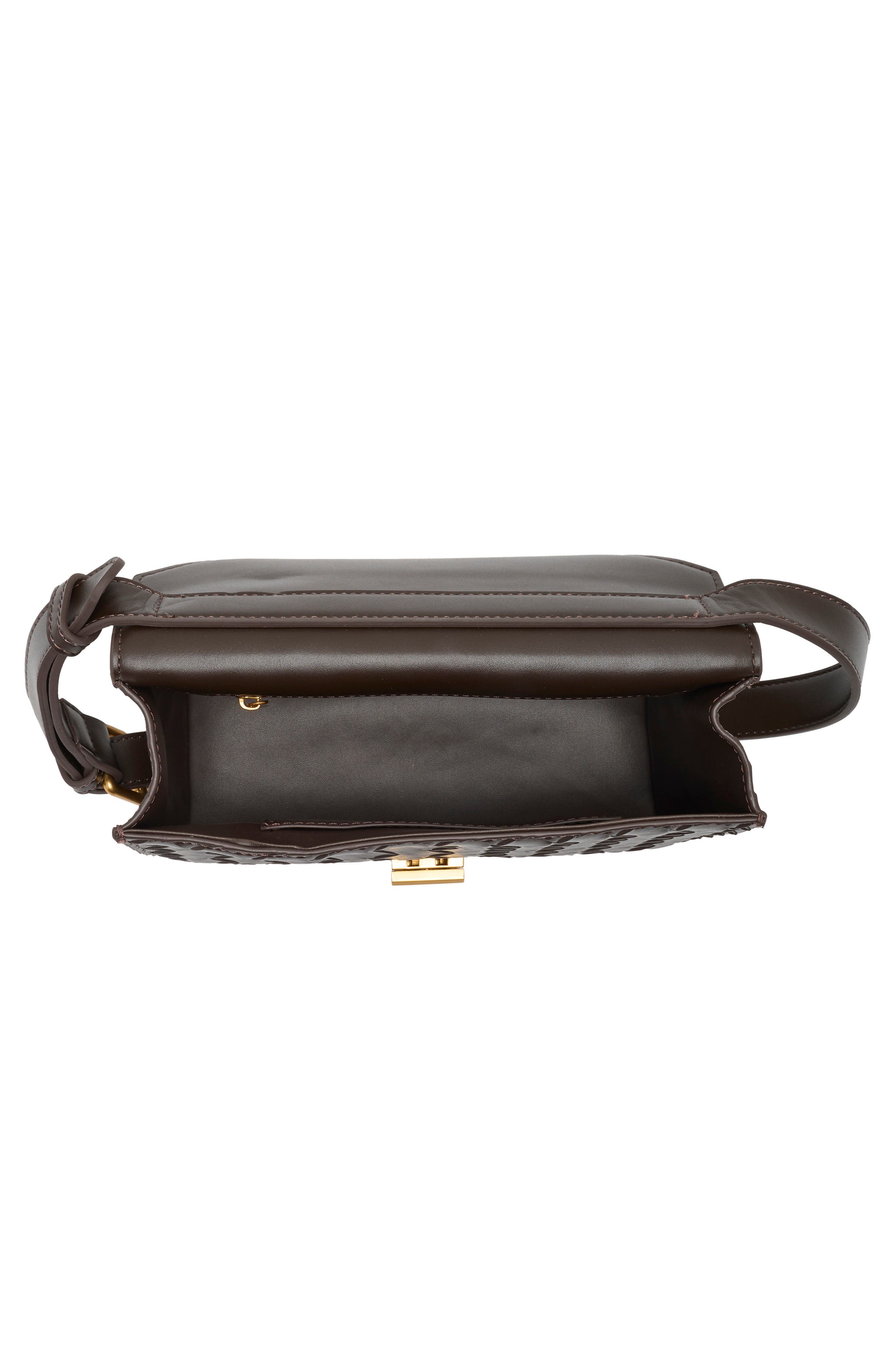 Clio Woven Faux Leather Envelope Crossbody Bag, Alternate, color, DARK BROWN