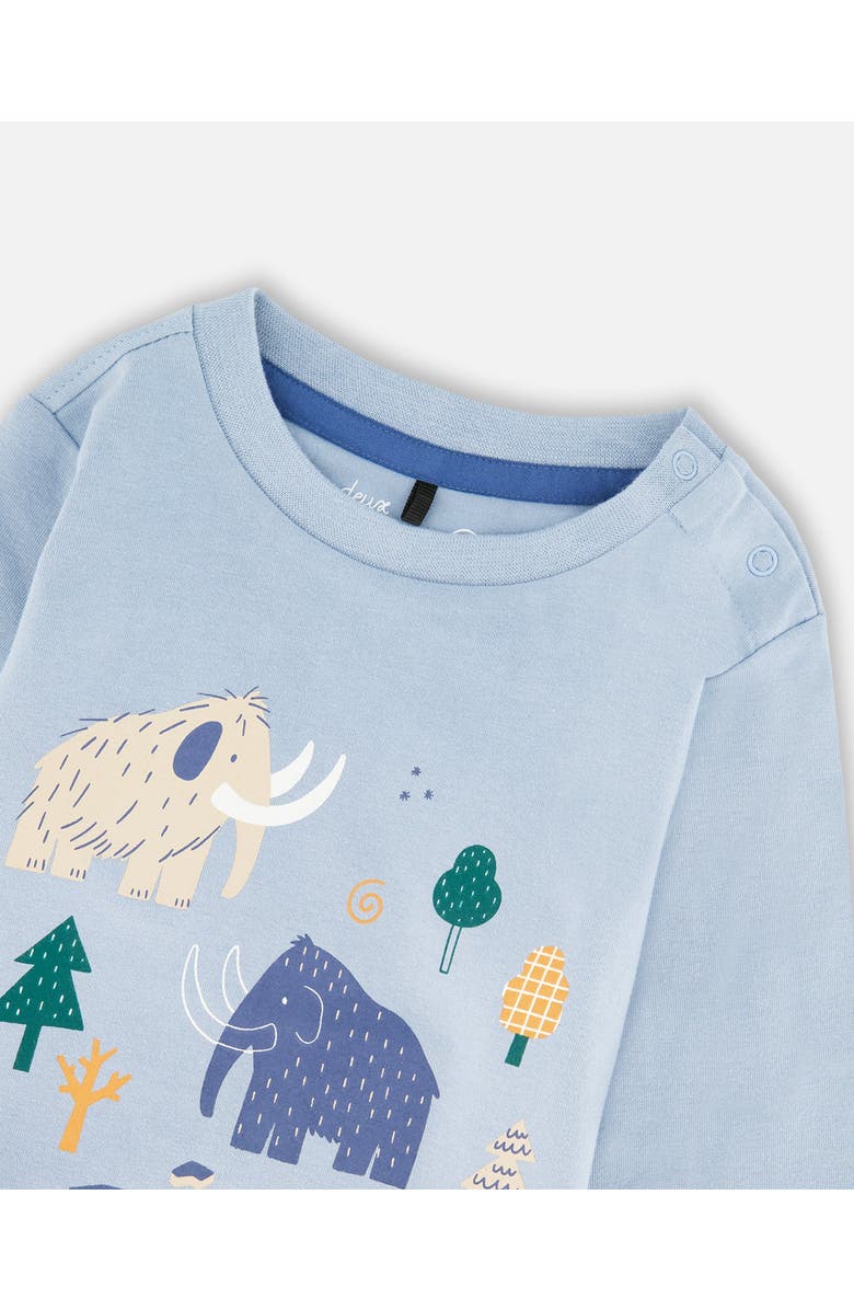 Deux par Deux Organic Cotton Jersey Two-Piece Top and Pant Set, Alternate, color, Blue