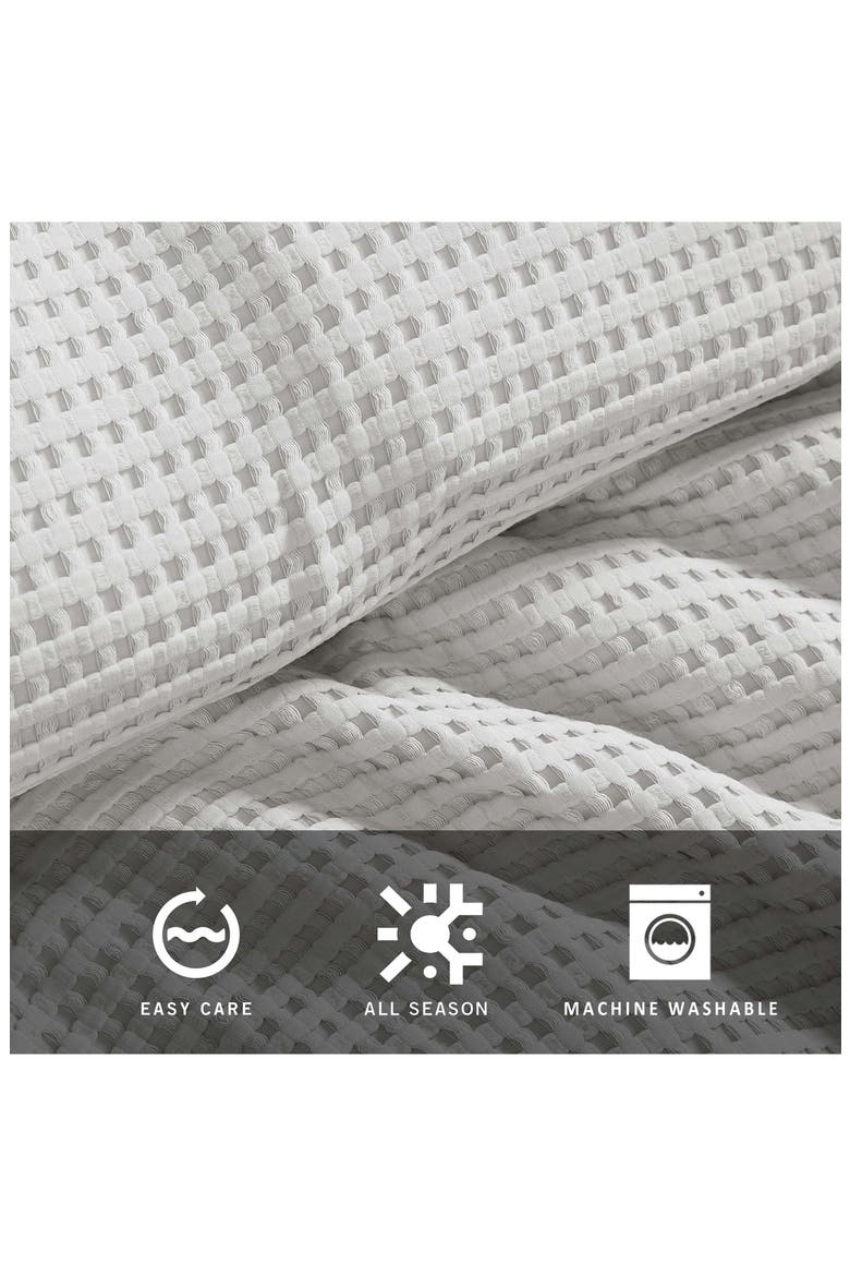 Solid Waffle Duvet Cover Set, Alternate, color, GREY
