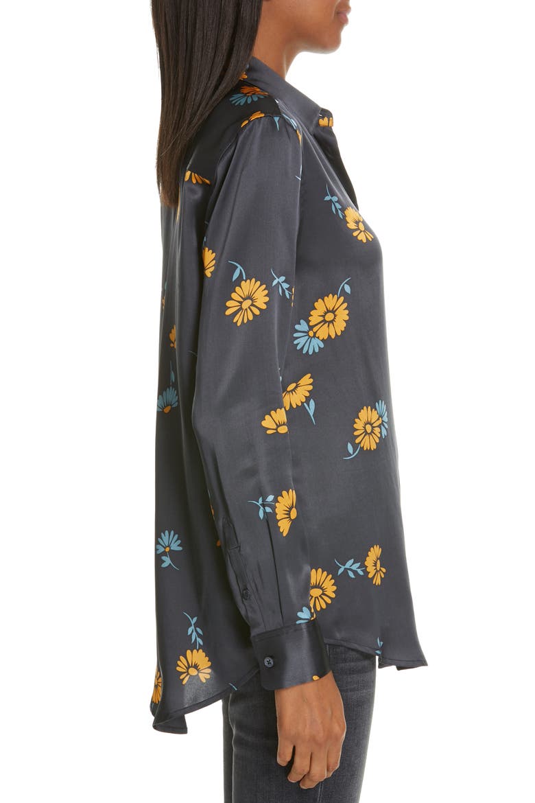 Essential Silk Blouse, Alternate, color, SMOKEY BLUE MULTI