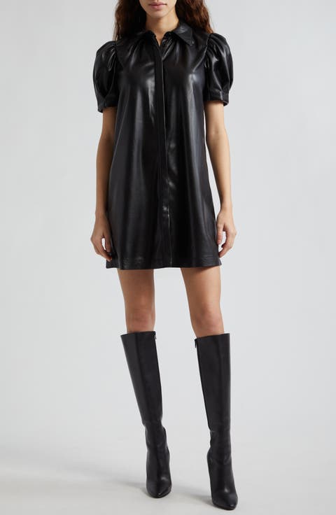 Jem Faux Leather Shirtdress