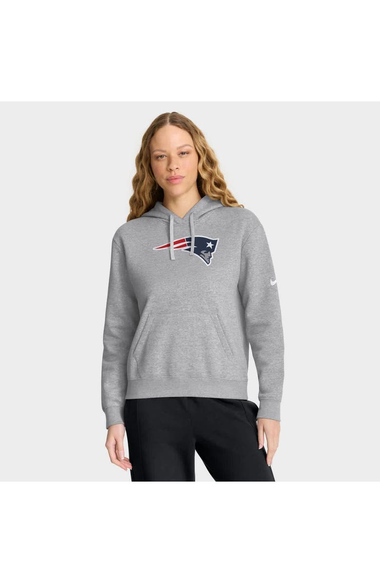 Nike Women
s Nike Heather Gray New England Patriots Club Fleece Pullover Hoodie, Main, color, Heather Gray