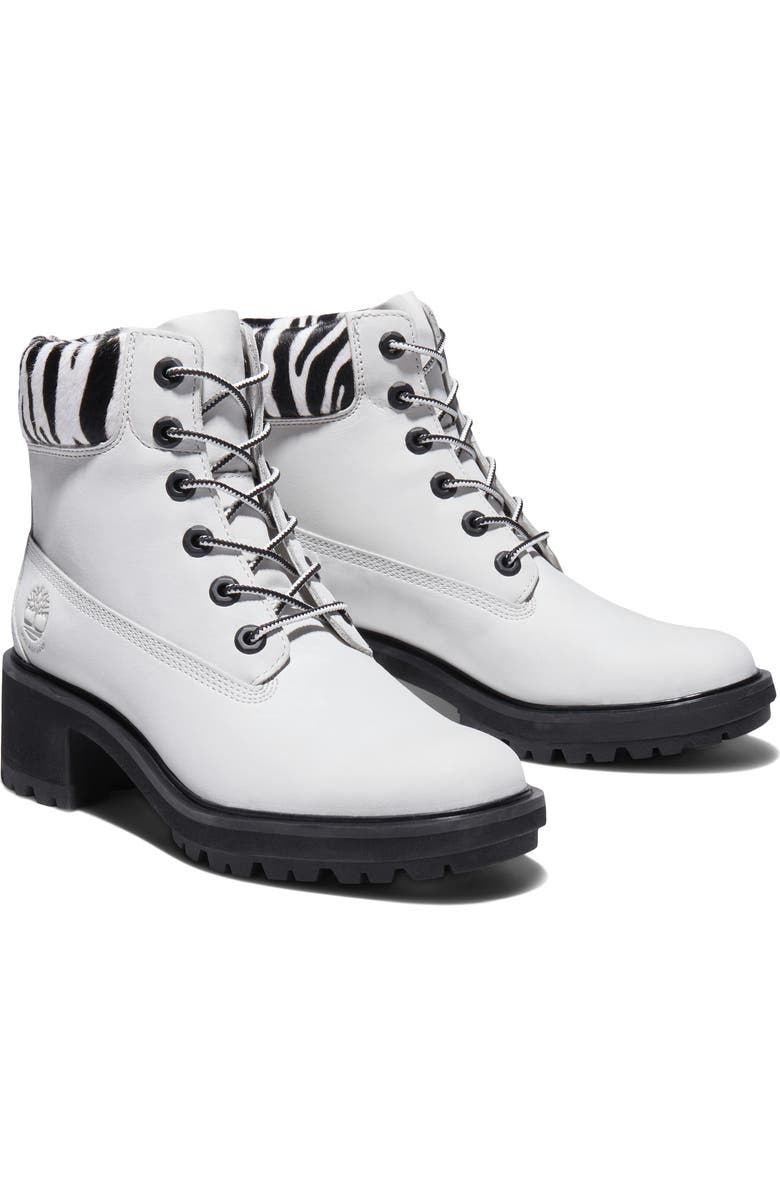 Timberland Kinsley Waterproof Combat Boot with Genuine Calf Hair Trim, Main, color,