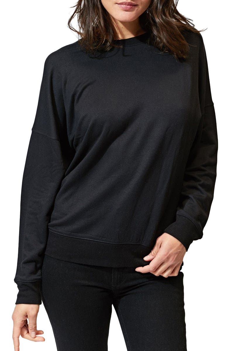 Threads 4 Thought Cathy Boyfriend Feather Fleece Sweatshirt, Main, color, 