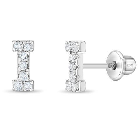 Cubic Zirconia Letter Initial Earrings