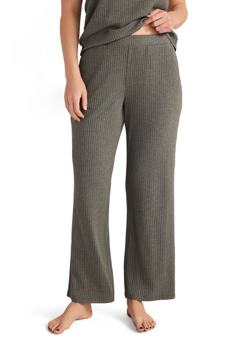 Drapey Rib Knit Pants, Main, color, Cypress Hthr