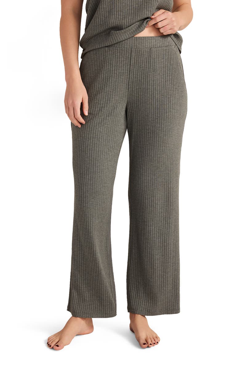 Haven Well Within Drapey Rib Knit Pants, Main, color, Cypress Hthr