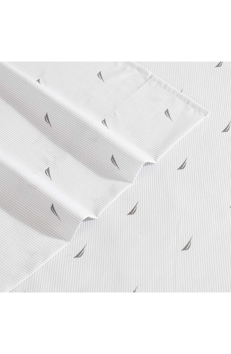 Nautica J-Class Boat Stripe Sheet Set, Alternate, color, Light Grey