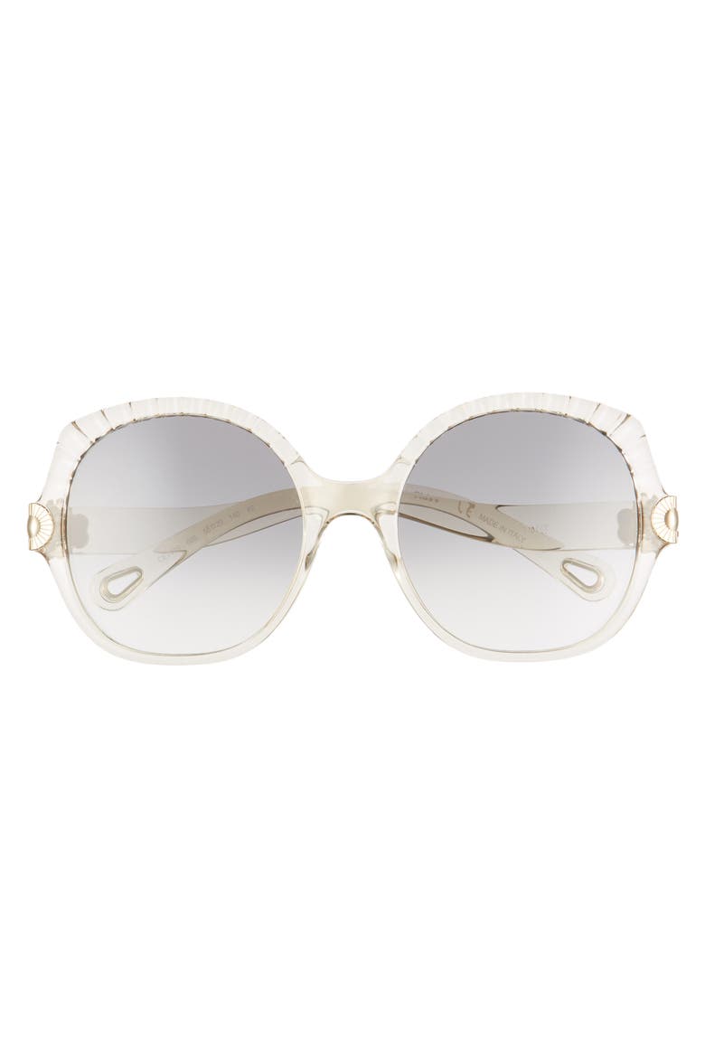 Vera 56mm Seashell Shape Sunglasses, Alternate, color, TRANSPARENT CHAMPAGNE