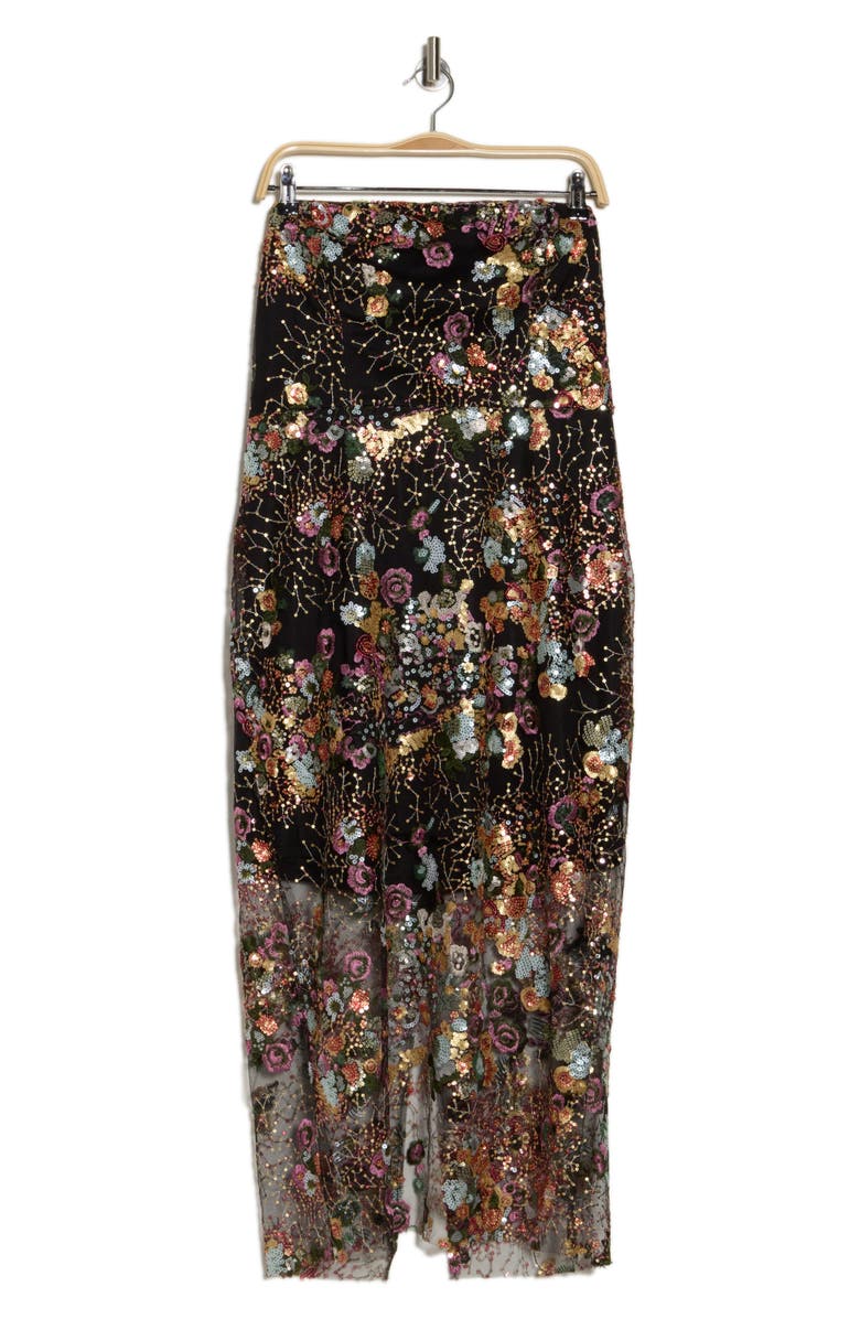 Sam Edelman Floral Embroidered & Sequin Strapless Dress, Alternate, color, 
