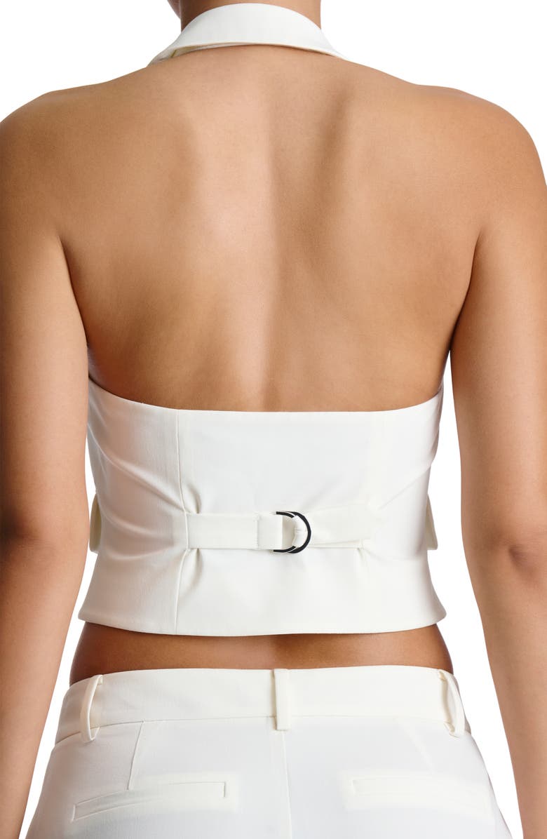 Naked Wardrobe Halter Crop Vest, Alternate, color, White