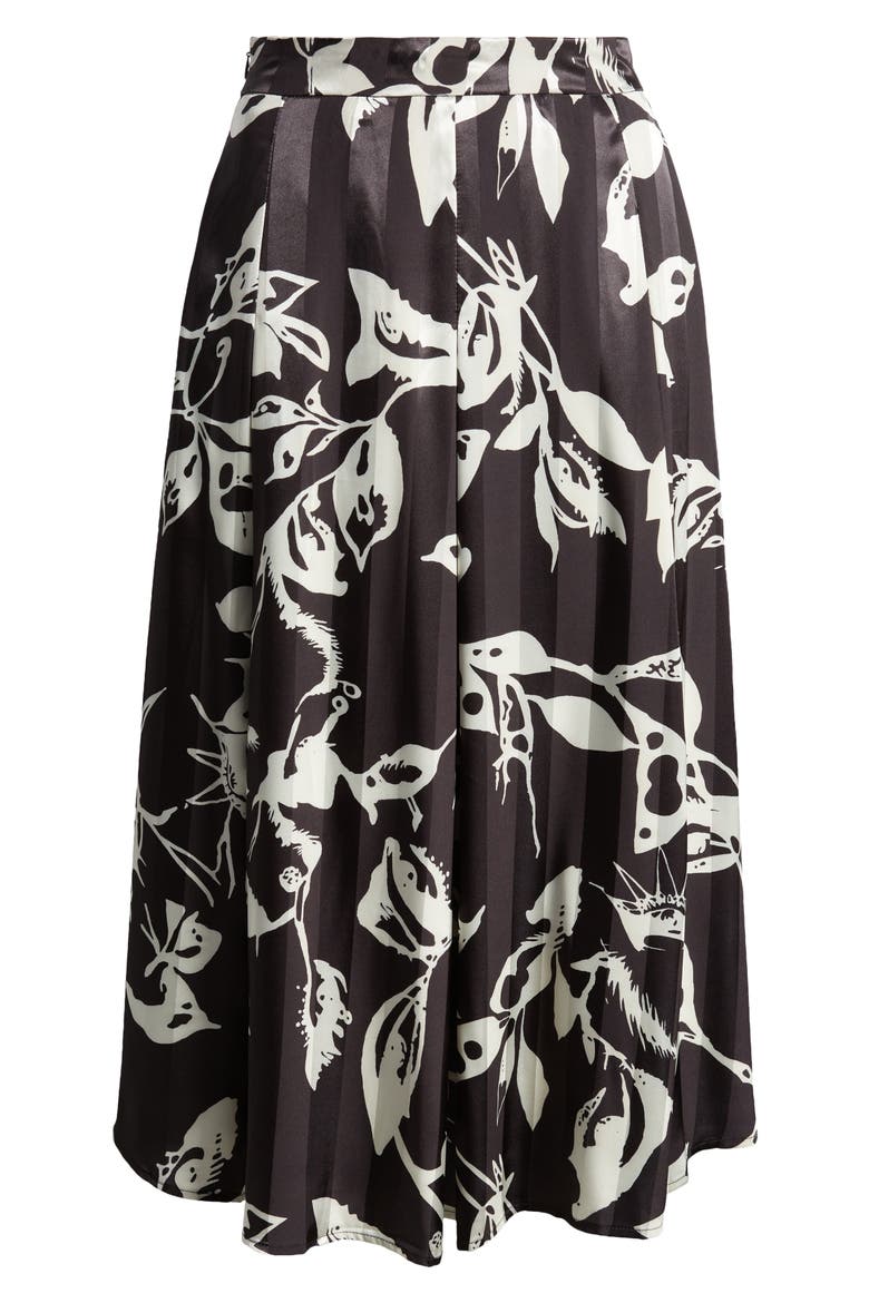 Ryan Floral Midi Skirt, Alternate, color, BLACK