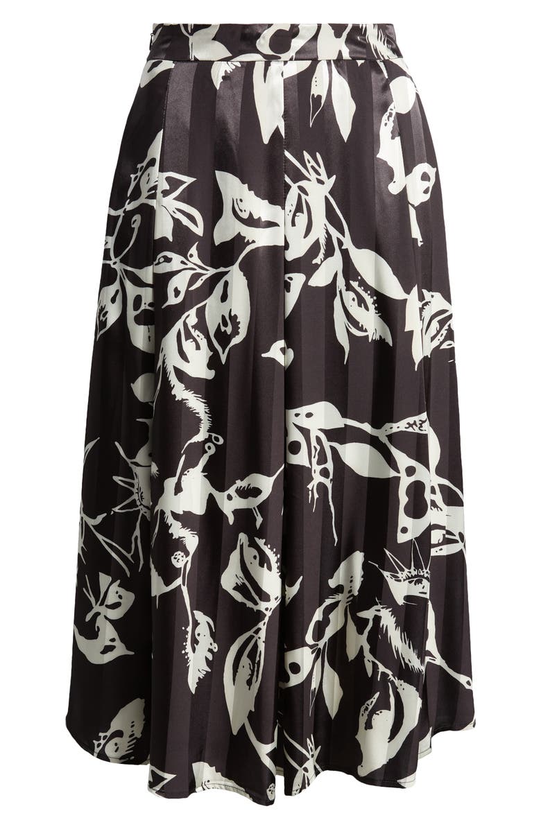 NIKKI LUND Ryan Floral Midi Skirt, Alternate, color, Black