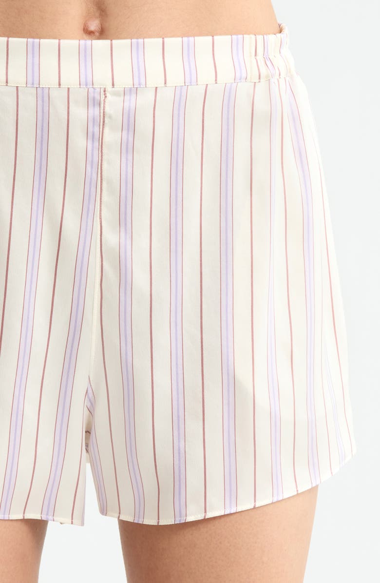 Lunya Washable Silk Tee Short Pajamas, Alternate, color, Wisteria Stripe