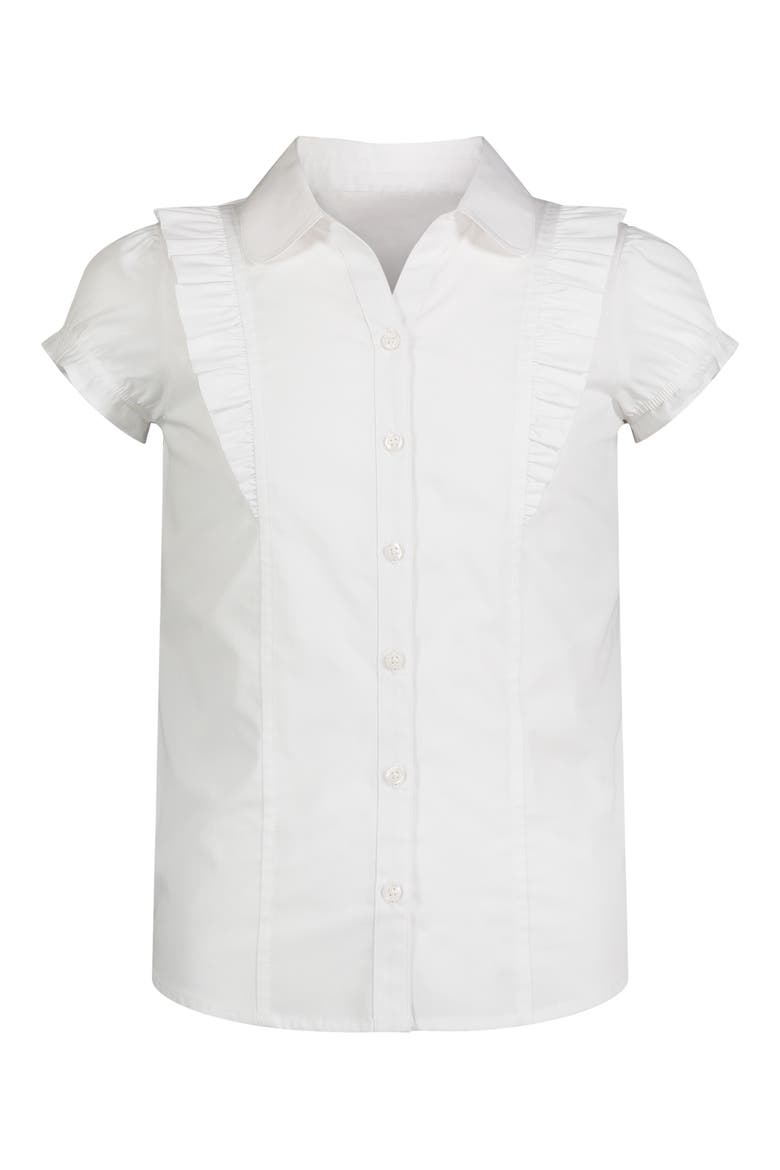 Kids' Ruffle Polo, Main, color, WHITE