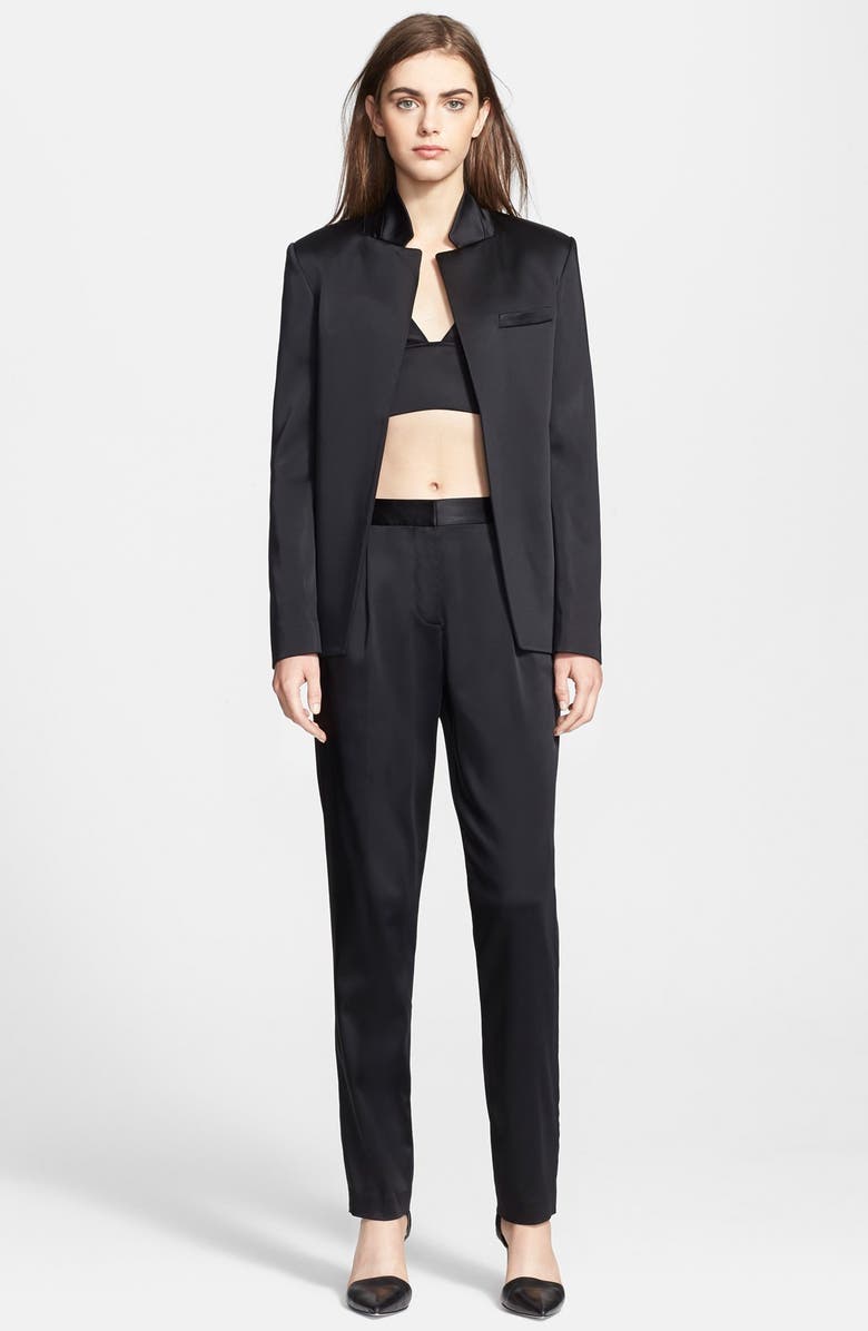 alexanderwang.t T by Alexander Wang Stretch Satin Open Blazer, Alternate, color, 