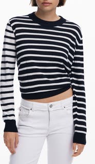 Desigual Blocked Stripe Crewneck Sweater