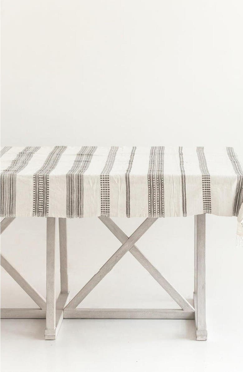 Creative Women Aden Cotton Tablecloth, Alternate, color, Gray