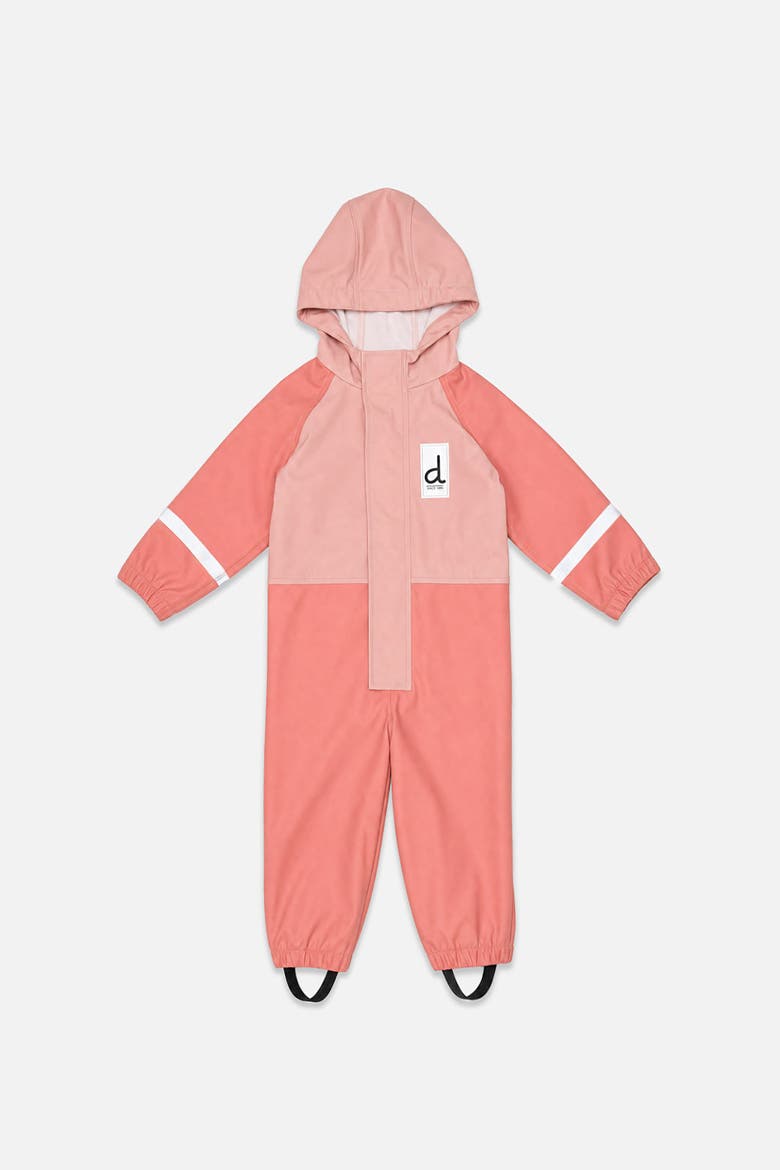 Full-Zip Hooded Rain One Piece, Alternate, color, Pink